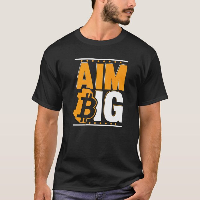 Ziel Big Blockchain Crypto Currency Bitcoin T-Shirt (Vorderseite)