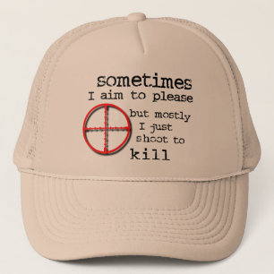 Ziel, bitte, schießen Sie den Spaß von Funny Hat u Truckerkappe