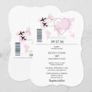 Ziel Boarding Pass Hochzeit Einladungen