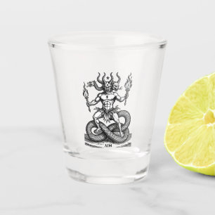 Ziel Bringer der brennenden Fackel Schnapsglas