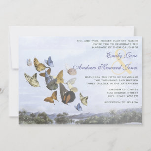 Ziel Butterfly und Palm Tree Wedding Einladung