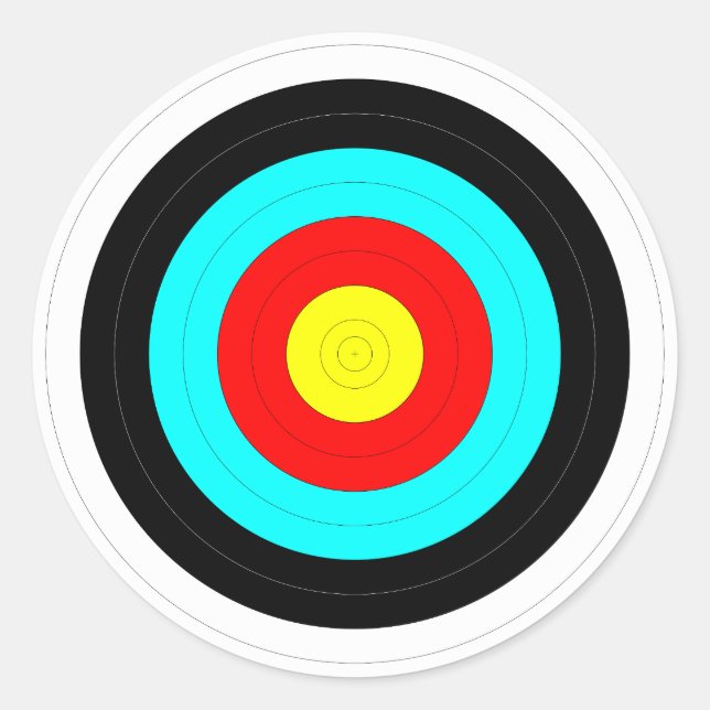 Ziel für das Bogenschießen Runder Aufkleber (Vorderseite)