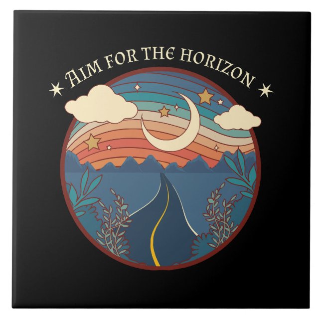 Ziel für die Reise zum Horizont Fliese (Vorderseite)