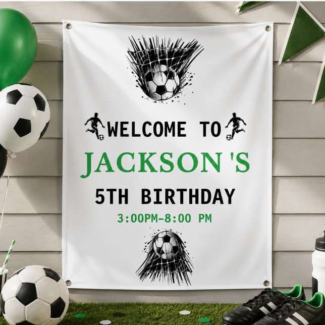 Ziel! Fußball 5. Geburtstagsparty Banner (Goal! Soccer 5th Birthday Party Banner)
