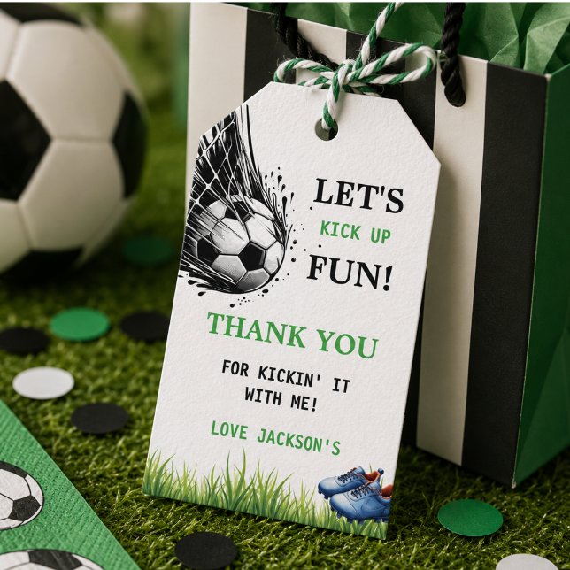 Ziel! Fußball 5. Geburtstagsparty Geschenkanhänger (Goal! Soccer 5th Birthday Party Gift Tags)