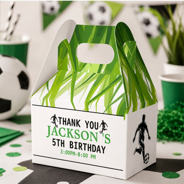 Ziel! Fußball 5. Geburtstagsparty Geschenkschachtel (Goal! Soccer 5th Birthday Party Favor Boxes)