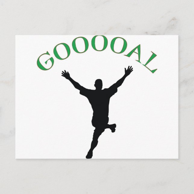 Ziel - Fußball-Design sagt "Goooal" Postkarte (Vorderseite)