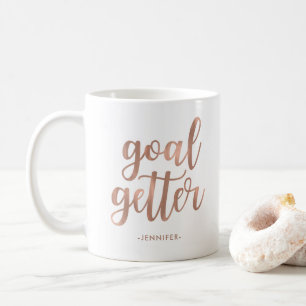Ziel Getter Imitate Rose Gold Typografie Kaffeetasse