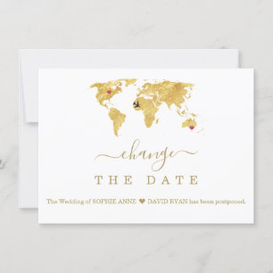 Ziel Gold Weltkarte Hochzeit ändern Datum Save The Date