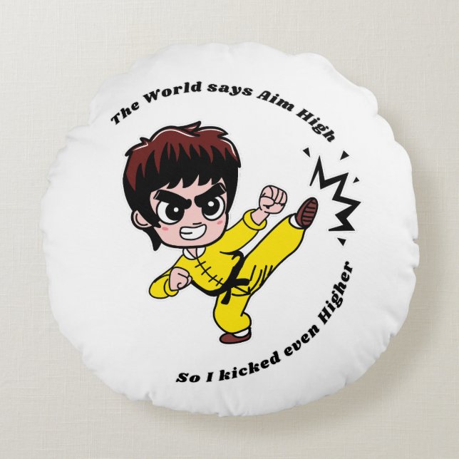 Ziel hoch Motivierend Rundes Kissen (Vorderseite)