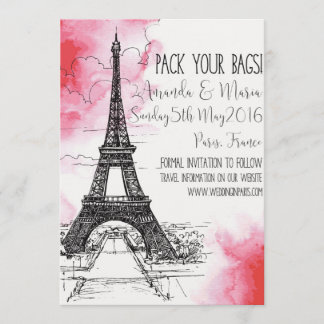 Ziel Paris Hochzeit Speichern Sie das Datum Save The Date