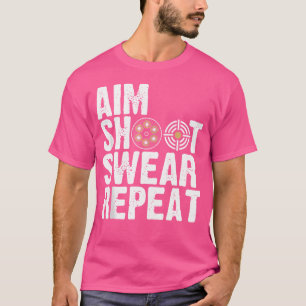 Ziel Schieß Wiederhole Waffe Schusswaffe Jagd Schi T-Shirt