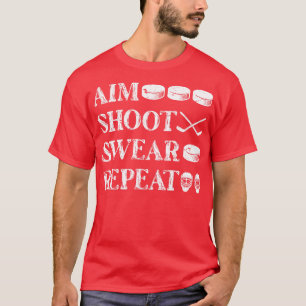 Ziel Schuss Schwur Wiederhole Eishockey T-Shirt