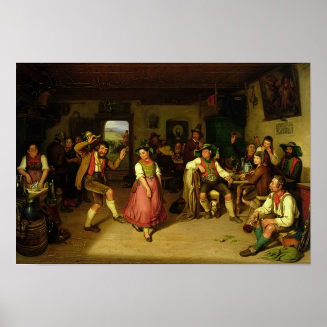 Ziel Shooting and Dancing in Oberbayern, 1841 Poster (Vorne)