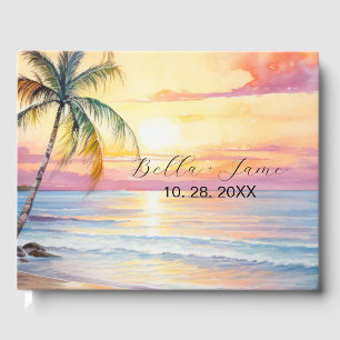Ziel Sonnenuntergang Hochzeit Gästebuch
