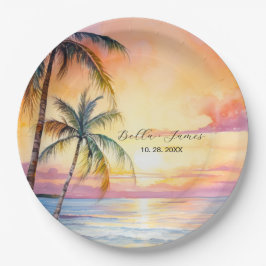Ziel Sonnenuntergang Hochzeit Pappteller