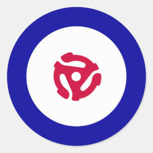 Ziel-T - Shirt des Mod-45rpm Runder Aufkleber