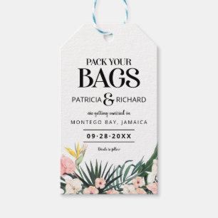 Ziel tropische Hochzeit speichern das Datum Geschenkanhänger