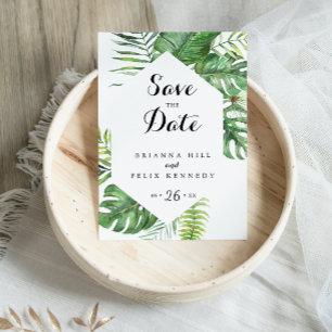 Ziel tropische Vegetation Save the Date Postkarte