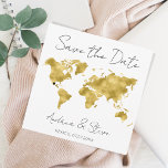 Ziel Weltkarte bewegliche Herzen Save the Date<br><div class="desc">Ideal "Save the Date" moderne Karte für Ihre Hochzeit in Urlaubsort. Imitate Goldfolie Karte der Welt. Stellen Sie das Herz überall hin,  wo Sie gewollt haben</div>