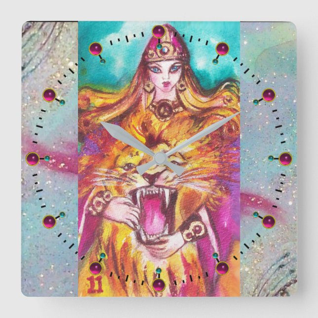 ZIELE DER VERLORENEN SCHATTEN /Stärke/Höhe Quadratische Wanduhr (Vorderseite)