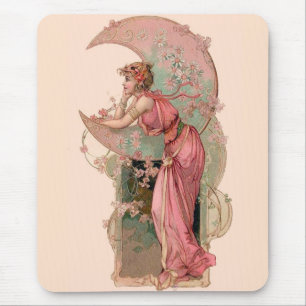 ZIELE/LADY DES MONDES, BLUME IN PINK MOUSEPAD