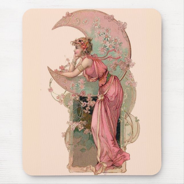 ZIELE/LADY DES MONDES, BLUME IN PINK MOUSEPAD (Vorne)
