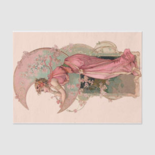 ZIELE/LADY DES MONDES MIT BLUME IN PINK SEIDENPAPIER