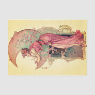 ZIELE/LADY DES MONDES MIT BLUME rosa Gelb Seidenpapier