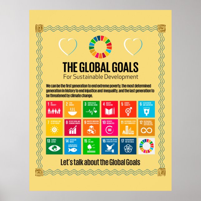 Ziele Mega Visuell für Klassenräume und Community  Poster (Vorne)