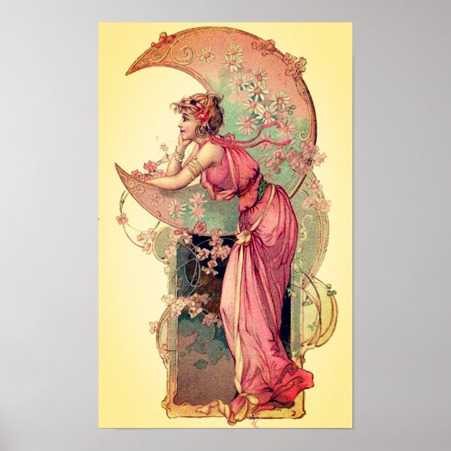 ZIELE/MUNDLADY MIT BLUME rosa Gelb Poster (Vorne)