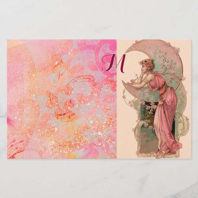ZIELE/MUNDLADY,PINK FLORAL WIRBEL MONOGRAM BRIEFPAPIER (Vorderseite)