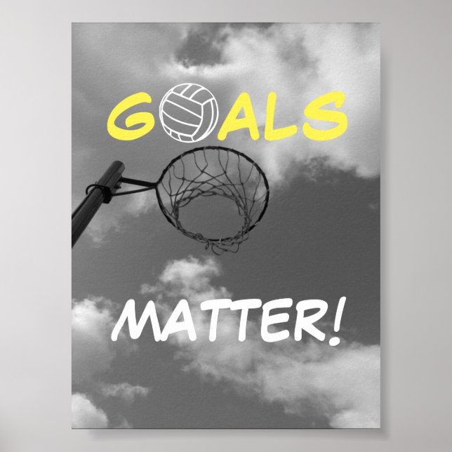 Ziele sind wichtig Motivierend Netball-Zitat Poster (Vorne)
