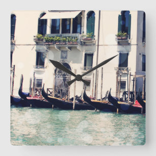 Ziele Venedig-Ufer-Fotografie Quadratische Wanduhr