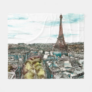 Ziele Vintage Eiffelturm in Paris Ansicht Fleecedecke