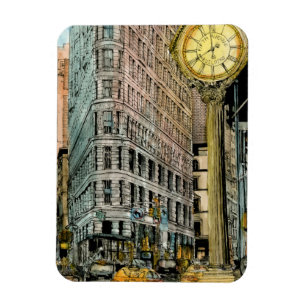 Ziele Vintage Fifth Avenue Uhr Magnet