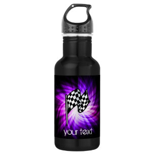 Zielflagge; lila trinkflasche