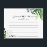 Zielkarte für tropische Vegetation Hochzeitsberatu Postkarte<br><div class="desc">Dieses Ziel tropischen Grün Hochzeitsratgeber ist ideal für eine einfache Hochzeit. Das Design besteht aus handbemalten Aquarellpalmen und Blätter aus Bananen, die in hübschen Bouquets angeordnet sind. Diese Karten sind ideal für Hochzeiten, Brautparty, Babydusche, Graduiertenfest u.v.m. Personalisieren Sie die Karten mit den Namen der Braut und Bräutigam, den Eltern, die...</div>
