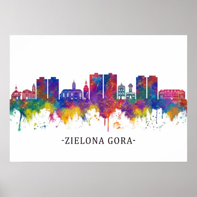 Zielona Gora Polen Skyline Poster (Vorne)