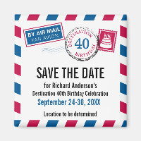 Zielort Birthday Airmail Save the Date