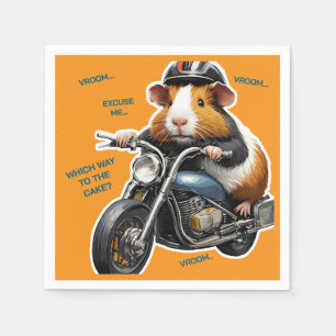 Zielort CAKE, Guinea Pig Geburtstag Serviette