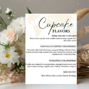 Zielort Cupcake Hochzeitsmenü Dessert Zeichen Sockelschild