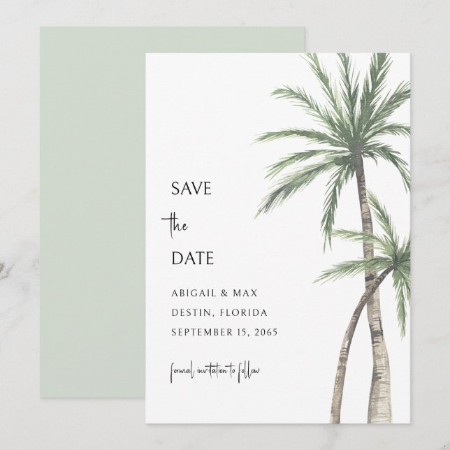 Zielort der Speicherpalme Save the Date (Vorne/Hinten)