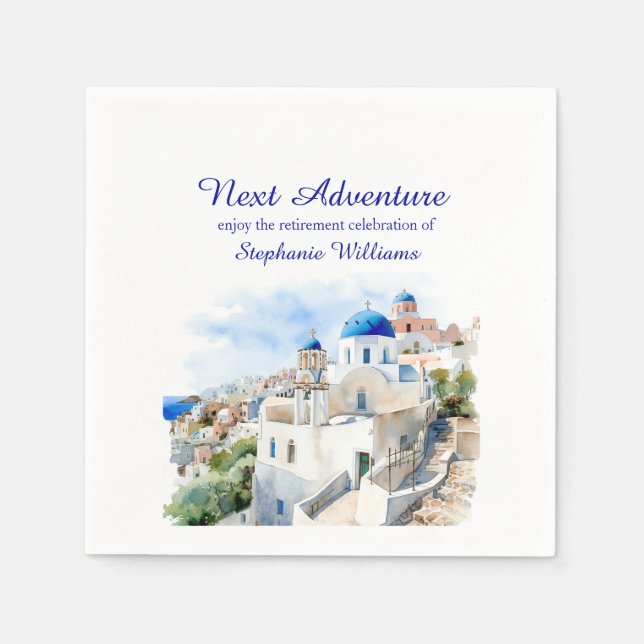 Zielort Griechenland Insel Party für das Ruhestand Serviette (Vorderseite)
