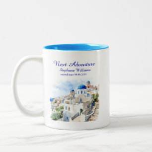 Zielort Griechenland Insel Party für das Ruhestand Zweifarbige Tasse