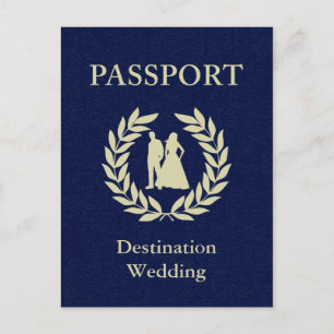 Zielort Hochzeit Reisepass Einladungspostkarte