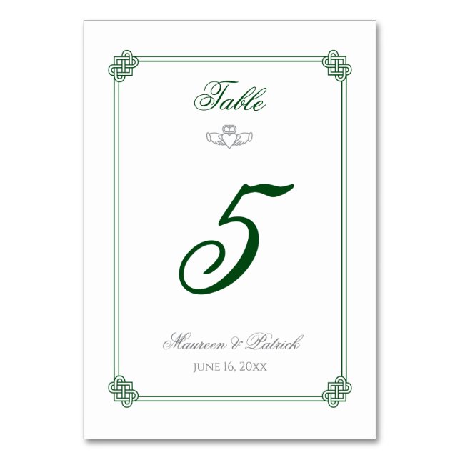 Zielort Irland Tischnummer (Vorderseite)