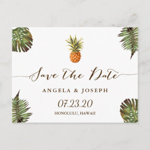 Zielort Save the Date   Ananas Ankündigungspostkarte