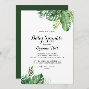 Zielort Tropical Greenery Baby Sprinkle Einladung