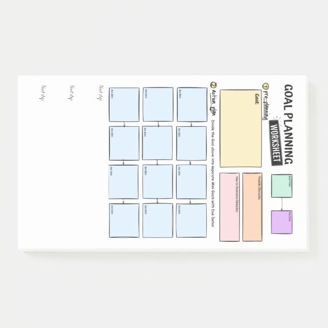 Zielplanung für ADHS Post-It-Notizen Post-it Klebezettel (Vorderseite)